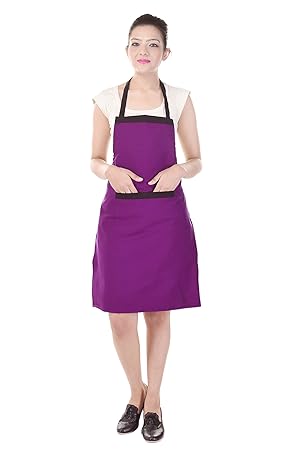 Switchon Polyester Waterproof Kitchen Apron with Front Pocket (Purple)