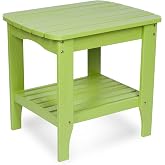 Shine Company Long Island Rectangular Side Table | Solid Cedar Wood, Adirondack End Table, 2-Tier Design, Indoor &amp; Outdoor: Patio, Porch &amp; Backyard Use