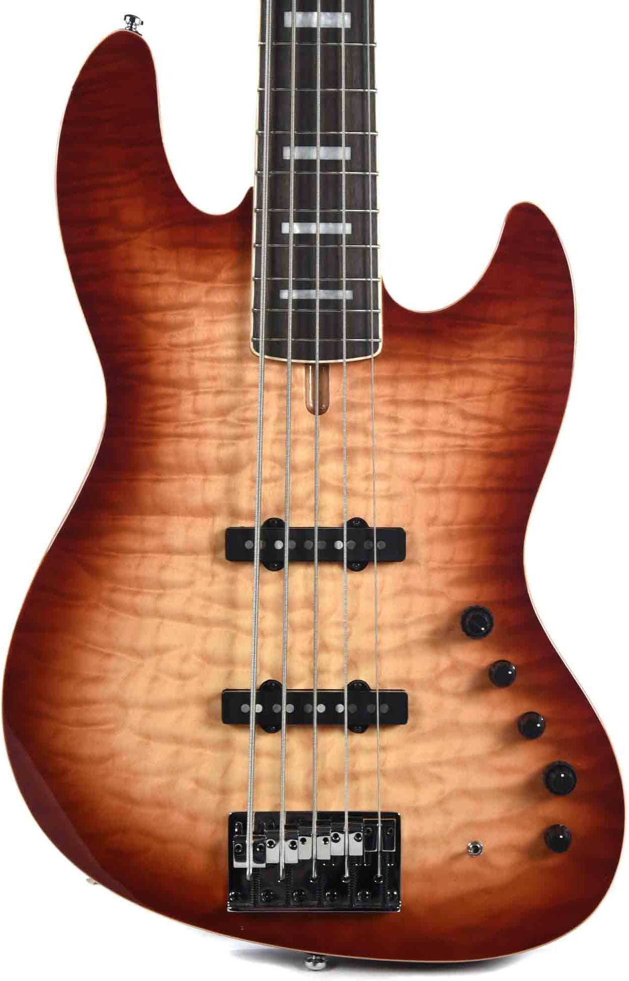 Sire Marcus Miller V9 Alder/Qulted Maple 5-String Bass Brown Sunburst Satin w/Gig Bag