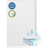 Lisara Baby Bassinet Mattress, 41 x 29 Inch, Gel Memory Foam, Rectangle | Fit for 4moms Breeze Plus Portable Playards, with Waterproof, Removable and Breathable Ice Silk Cover