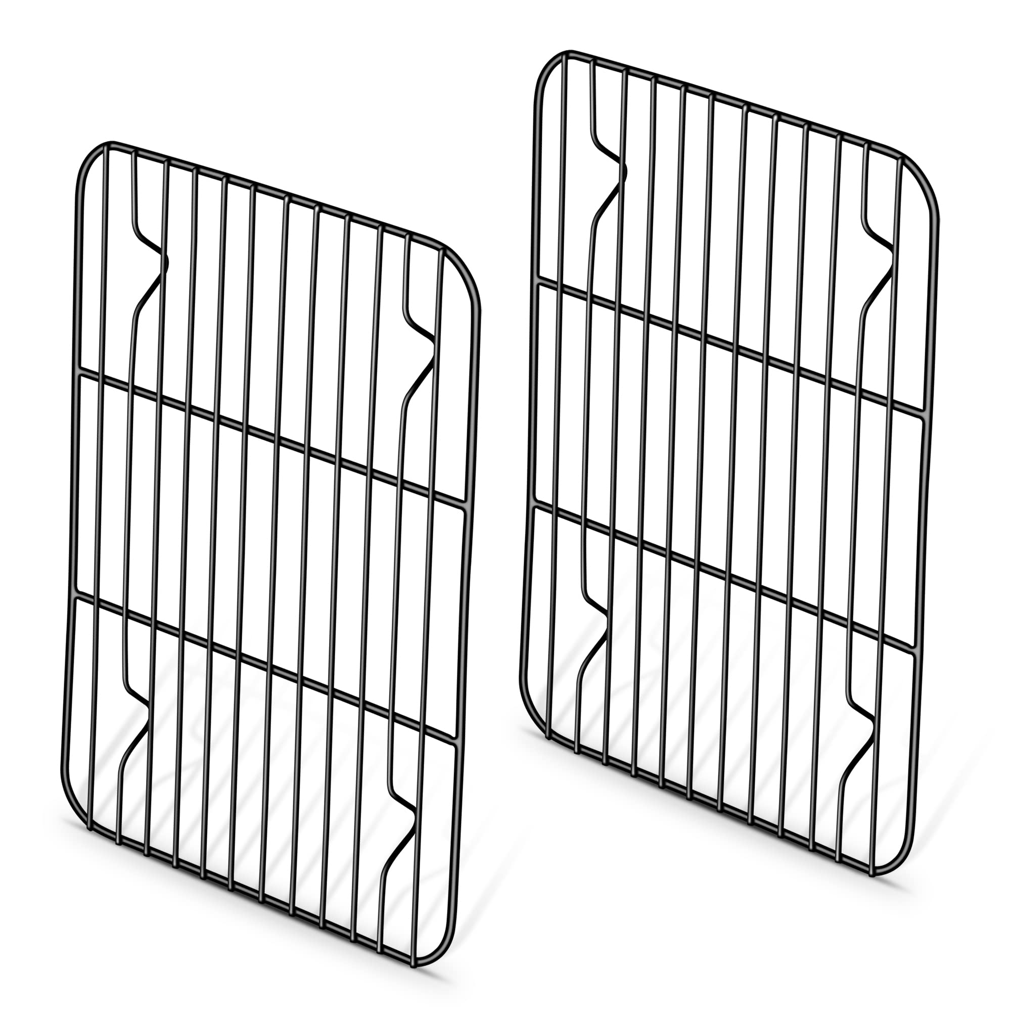 Herogo Cooling Rack, Wire Grill Rack Set of 2, 22x16 cm, Stainless Steel Oven Shelf with Non-Stick Coated, Ideal for Baking Cooking Roasting Grilling, Oven Safe & Non-Toxic, Easy Clean