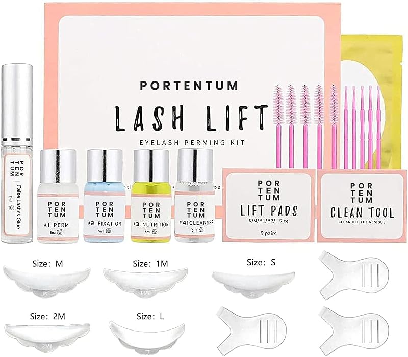 PORTENTUM 2024 Updated Lash Lift Kit Eyelash Perm Professional Salon Home Use
