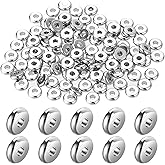 100 Pcs Flat Disc Spacer Beads 6mm Silver Beads with Hole Stainless Steel Spacer Bead Plated Round Loose Charm Caps Bead for DIY Jewelry Making Bracelet Necklace Crafting
