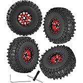 RCMYou RC Aluminum 1.0 Inch Wheel Rim Tires for 1/18 1/24 Trx4m Axial SCX24 RC Crawler Car,4pcs 1.0 Wheel Rim Soft Rubber Tir