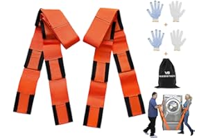 MAXBROTHERS Moving Straps for Lifting Furniture, 2-Person Lifting Straps Moving up to 850LBS, Wide Design 3.15in for Appliances, Mattresses，Furniture，with Cotton Gloves & Storage Bag