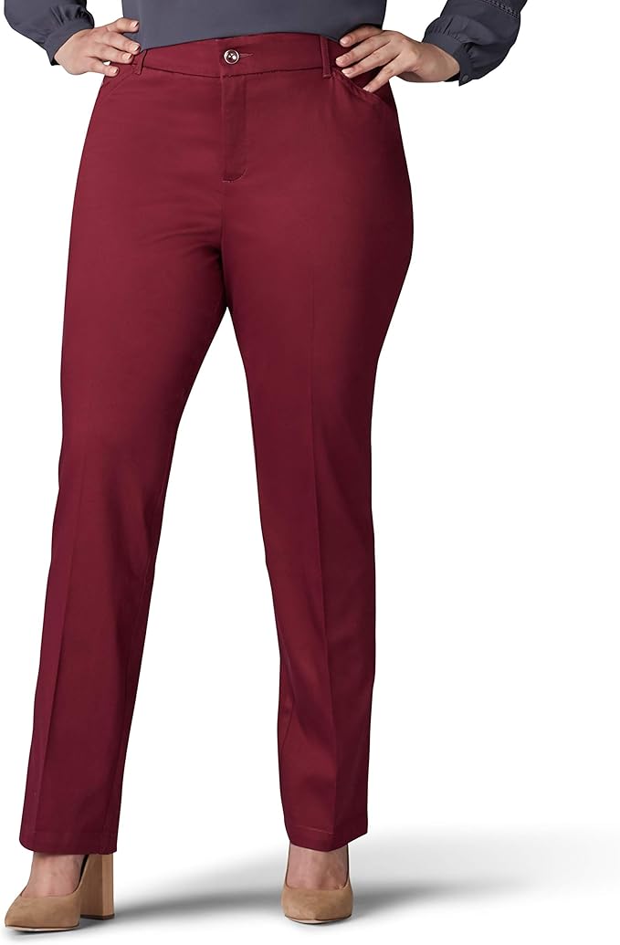 Lee Women's Plus Size Flex Motion Regular Fit Straight Leg Pant Amazon