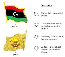 Libya Flag Lapel Pin - Enamel Metal National Badge