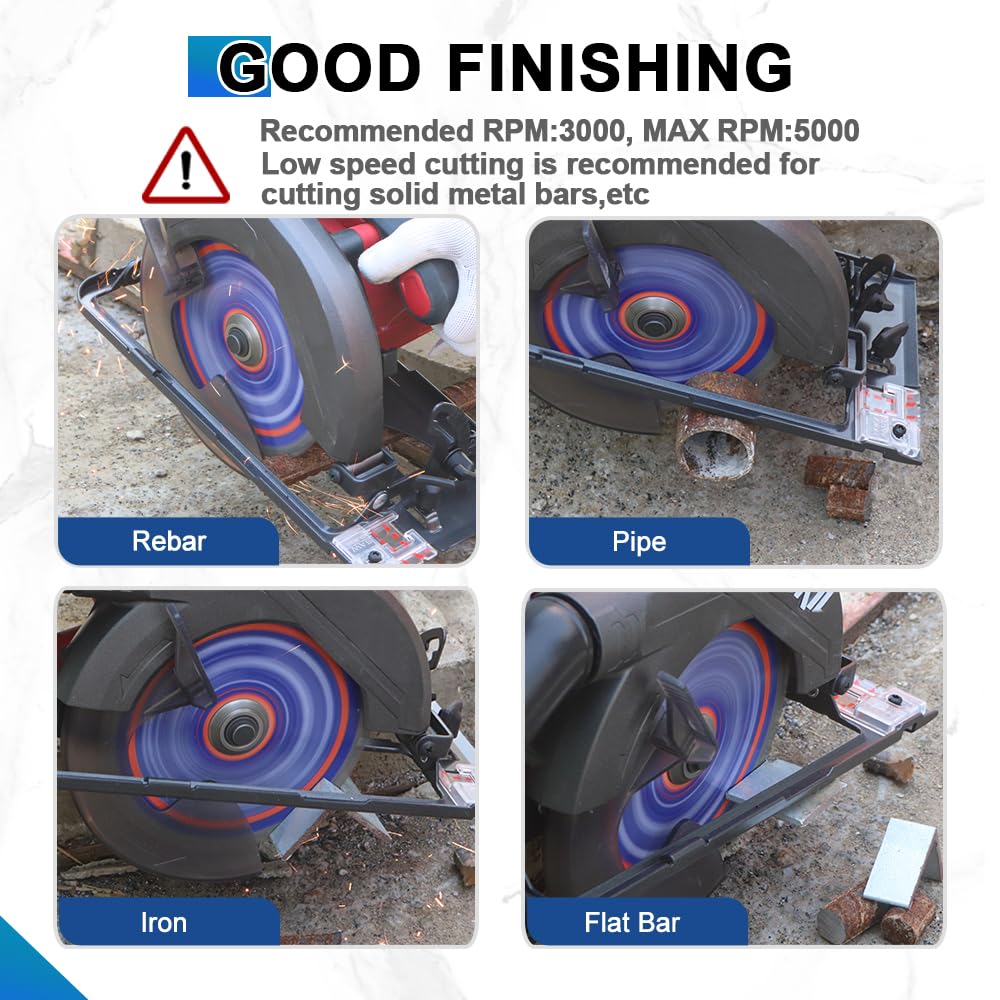 Kreissägeblatt Metall 165mm 20/15.875MM|48T TCT Metallkreissägeblatt zum Schneiden von Stahl, Aluminium, Kupfer, Metall Baustahl, für Kreissäge und Kappsäge | Metallsägeblatt 4