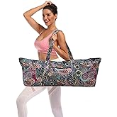 Qlckyed IwIeIaIrI Yoga Mat Bag Zipper Gym Accessories Gifts for Women,Large Exercise Mat Straps Pockets Yoga Bags and Carriers Fits Most Your Workout Stuff