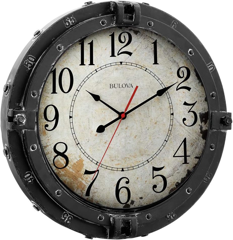 Bulova Navigator Wall Clock, 18", Brown Amazon.ca Home & Kitchen