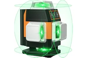 OMMO Laser Level, 16 Lines Green Laser Level Self Leveling Tool, 150ft Mini Laser Level Beam Tool with Two 360° Vertical and Two 360° Horizontal Lines, Magnetic Stand and USB Cable Included