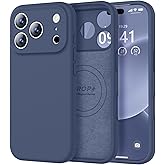 Vooii Magnetic for iPhone 17 Pro Case, Compatible with Magsafe (Premium Liquid Silicone) (Integrated Camera Control Button) Full Body Protective Anti-Scratch Microfiber Lining 6.3", Navy Blue