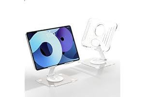 360° Rotating Acrylic Tablet Stand, Foldable Acrylic Stand,Adjustable Tablet Holder,360° Rotating S-tand,Compatible with iPad