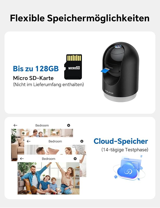 Überwachungskamera Innen 2K, WLAN Kamera Innen mit 360° PTZ, Auto-Tracking & Nachtsicht, Hundekamera mit 2-Wege-Audio, Kompatibel mit Alexa & Google Home
