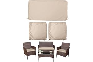 Snubbull 3 Pack Outdoor Patio Seat Cushions Replacement Covers Fit for 4 Pieces 4-Seater Wicker Rattan Patio Conversation Set Loveseat Chair Couch Furniture,36x18x2,18x18x2,Burgundy-Cover Only