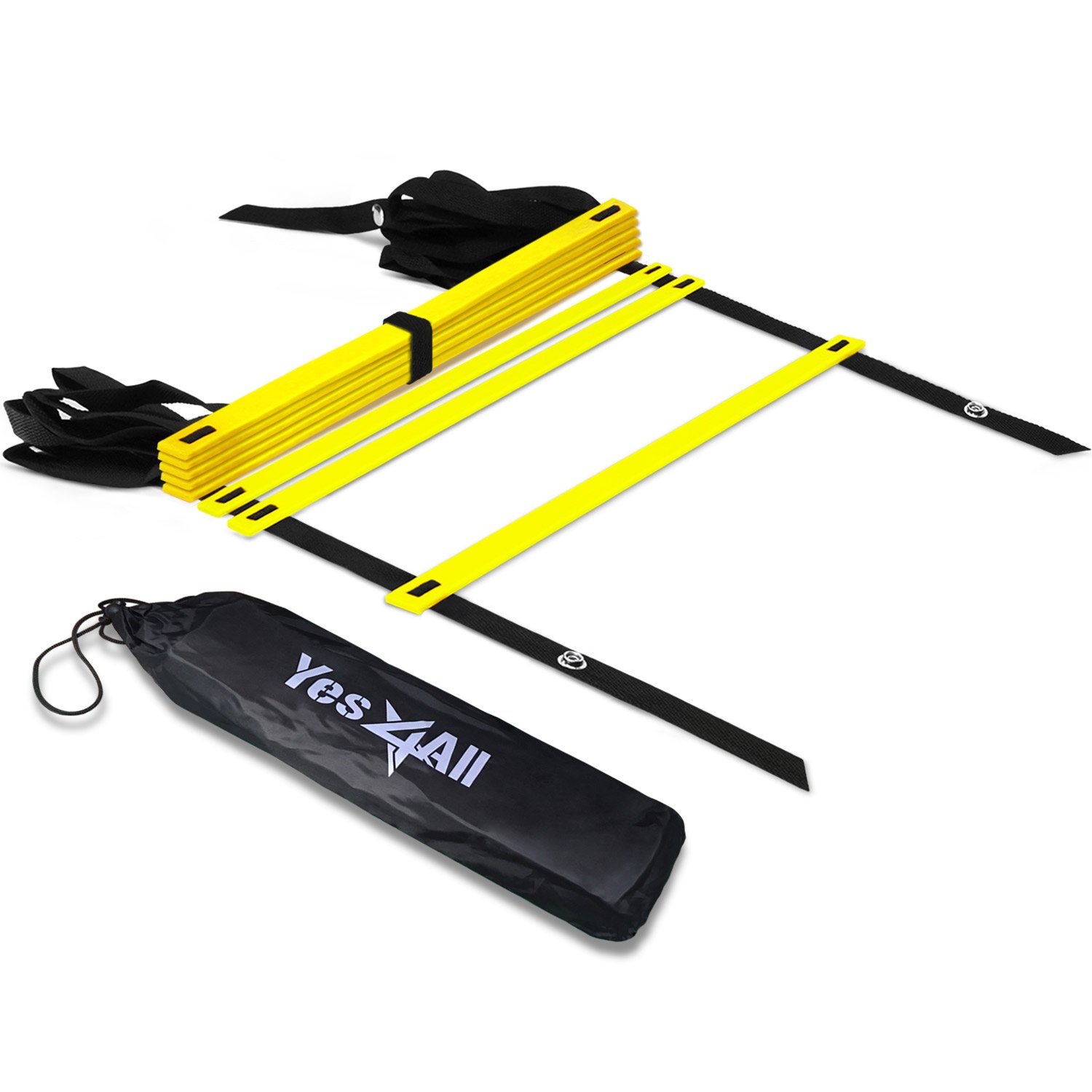 Yes4All Agility Ladder with Carry Bag Footwork Ladder - Multi Choices: 8, 12, 20 Rung and Combo with Agility Cones