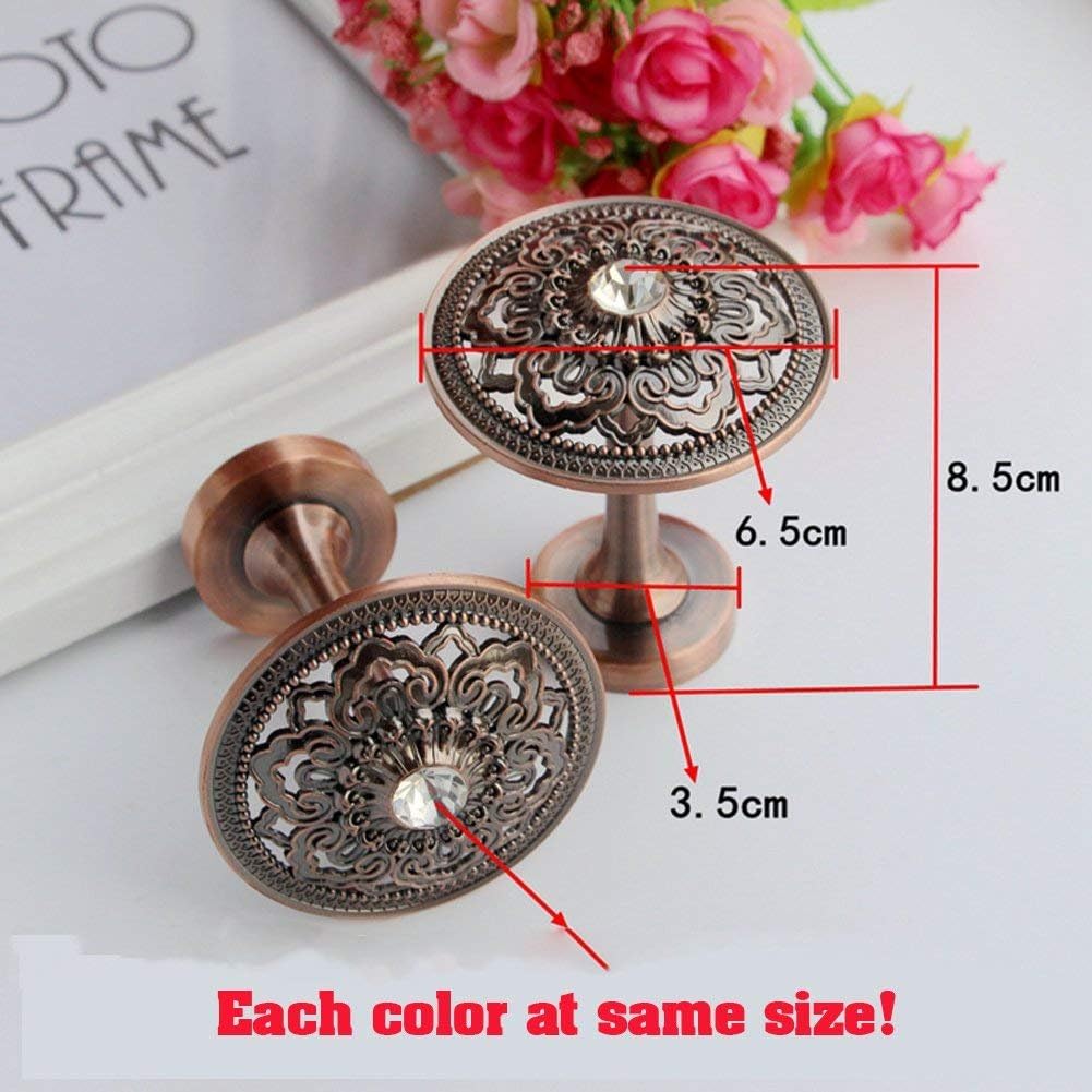 YOUNGFAN 1 Pair Clear Crystal Curtain Holdbacks Wall Mounted Tassel Curtain Tieback Hook Multi Use Wall Hook Coat Hanger (M Copper): Home & Kitchen