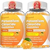 Sugar Free 2 Pack Potassium Gummies, Potassium Chloride 1000mg for Adults, Potassium Supplement for Women & Men, Electrolyte Balance, Prevent Leg Cramp, Support Muscle & He♡rt Health, 120 Count