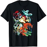 Ben 10 Colorful Alien Poses Collage Cartoon T-Shirt
