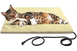 AKENTIO Constant Pet Heating Pad for Dog & Cat, Waterproof Cat Heating Pad with Multi Sizes for Outdoor Indoor, Warm Dog Heating Pad with Chew Resistant Cord, Soft Fluffy Heating Pad for Cats Washable