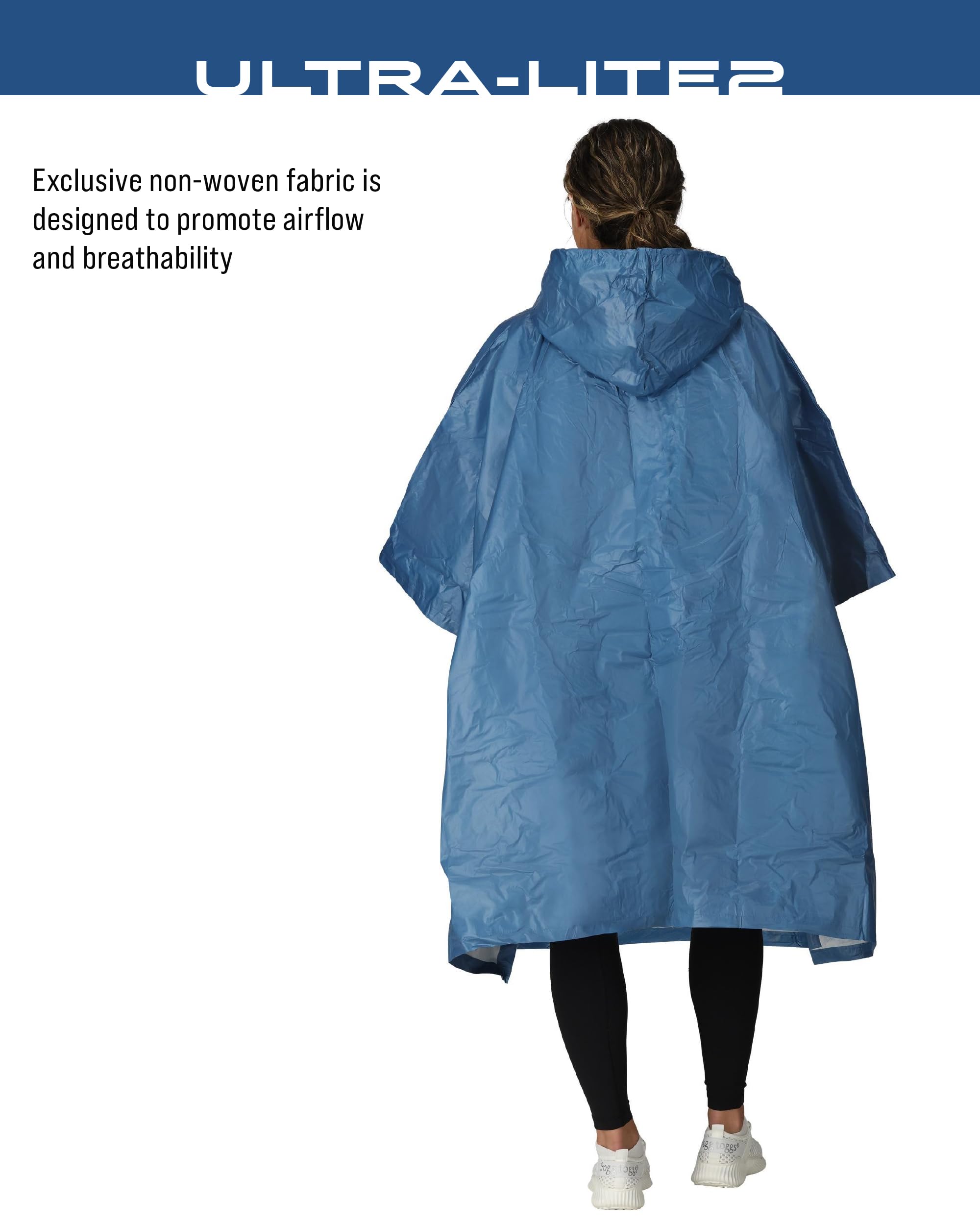 FROGG TOGGS Ultra-lite2 Waterproof, Breathable Rain Poncho, Adult and Youth Sizes