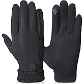 Balwungsig Women Gloves for Cold Weather Cute Ball Touchscreen Fingers Warm Ladies Gloves, Women Winter Gloves Thermal Glove