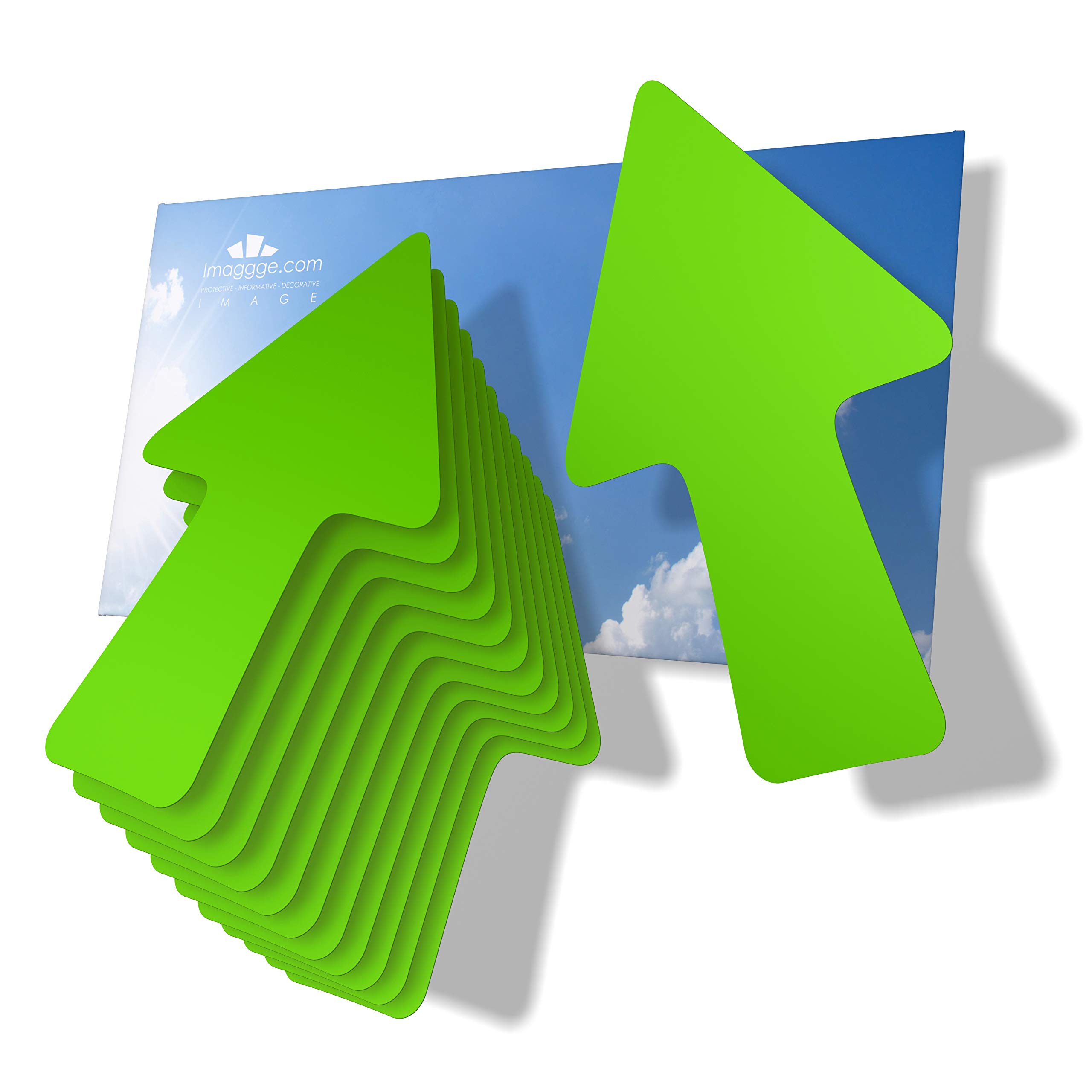 imaggge.com 12 Arrows - Lime - Signage and Orientation Stickers - Interior and Exterior - Directions, signposted Route, indications