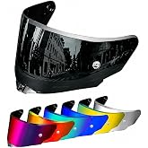 PSLER Shatterproof Motorcycle Helmet Visor for KYT TT-Revo,Black | Impact-Resistant ,UV400 Protection, Motorcycle Tinted Face Shield for KYT TT-Revo,Visor Replacement