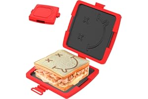 Microwave Sandwich Maker, 3 Minute Grill, Non Stick Grill Pan with Silicone Lid Quick Heating for Toastie Grilled Cheese Saus