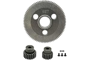 NUOFANY Metal Steel 48P 86T Spur Gear for 1/10 2WD Slash Rustler Stampede with 19T 21T Pinions Gear Sets Upgrade Parts Replace 4686