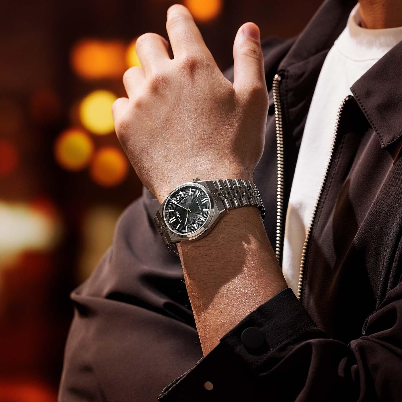 Citizen Herren Analog Automatik Armabanduhr Tsuyosa 7