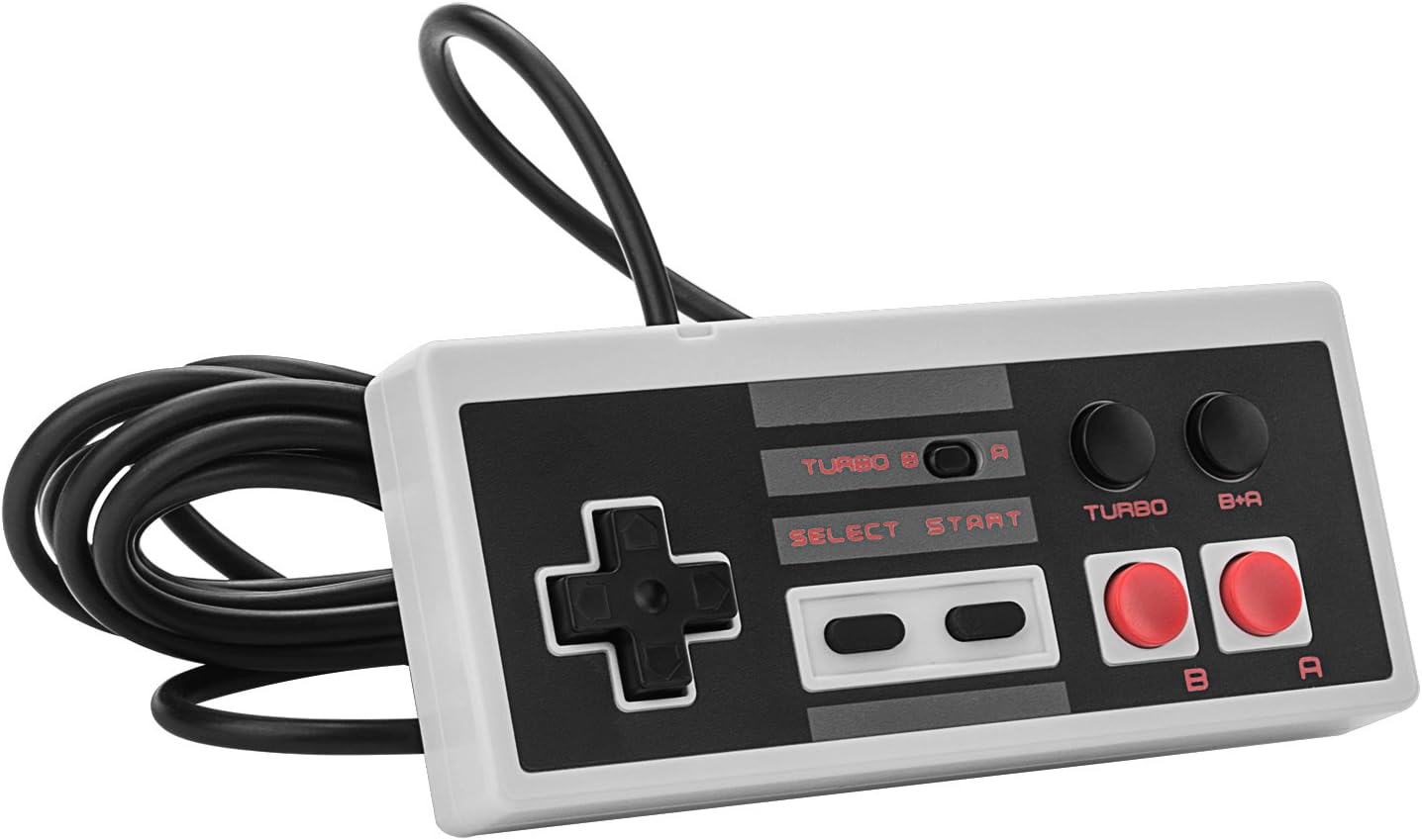 UZOPI 10ft TURBO Controller Gamepad for Nintendo NES Classic Mini -Compatible with Wii, Wii U and 2016 NES Classic Mini Console A+B Button Wired Controller