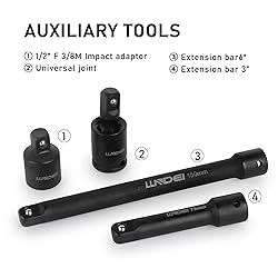 LLNDEI 3/8" Drive Impact Socket Set SAE and Metric
