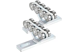 PATIKIL 2 Pack Electric Hoist Installation Roller Trolley with 8 Wheels Roller Strut Trolley Beam Trolleys Assembly for Use w