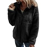 Dokotoo Womens Winter Trendy Full Zipper Fleece Jackets Long Sleeve Relaxed Warm Teddy Coats with Pockets