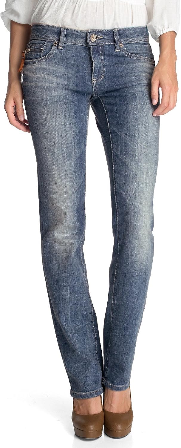 edc by ESPRIT Damen Jeans Normaler Bund 083CC1B021 Five Straight, Gr. 25/30, Blau (945 REG Stone