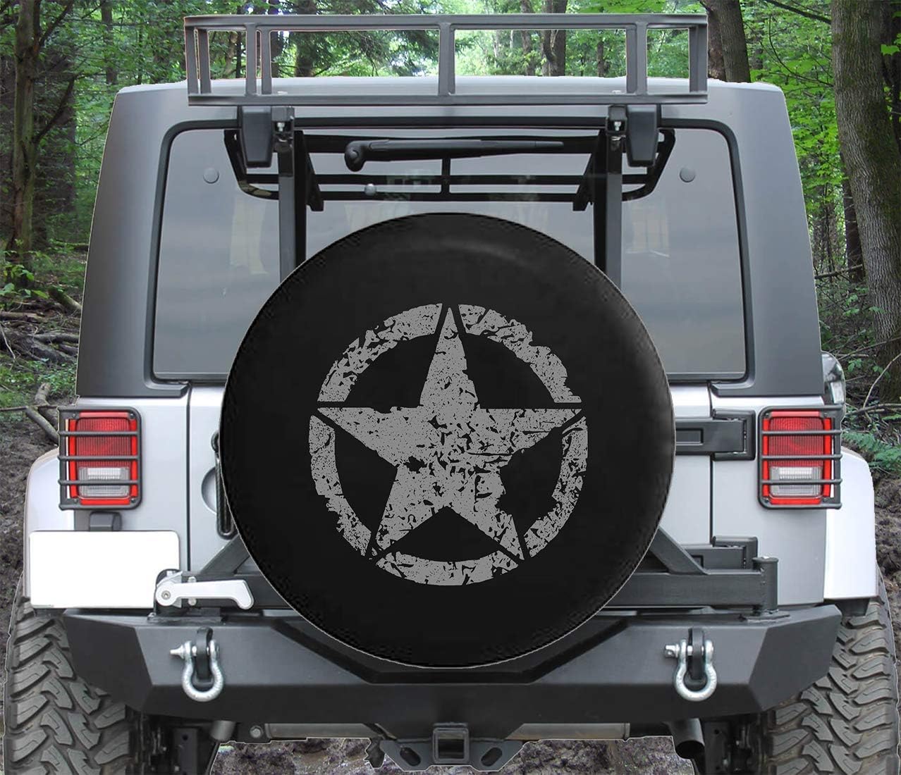 Spare Tire Cover Oscar Mike WW2 Vintage Military Star (Fits