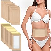20Pcs Castor Oil Pack Wrap, Organic Cotton Castor Oil Patches for Liver, Stomach, Belly Button, 11.8"x6.3", Disposable Self-A