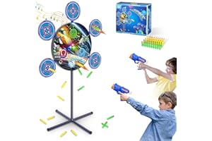 DX DA XIN Shooting Game Toy for 4 5 6 7 8 9 10+ Boys Kids - 1 Digital Shooting Target with 2 Toy Guns& 40 Foam Darts Shooting Toys for Nerf Kids Indoor Outdoor Game Toys for Birthday Halloween Xmas Gifts
