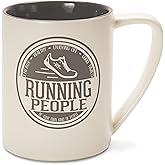 Pavilion - Running People - Gray & Cream 18 oz Coffee Mug