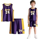 Kusouku Kids Basketball Jersery Boys Sports Athletic Practice Outfits Youth Classic Mesh Sleevess Shirts Training Uniforms Fans Track Tank Tops 11-12 Years
