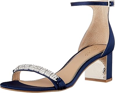 navy satin sandals