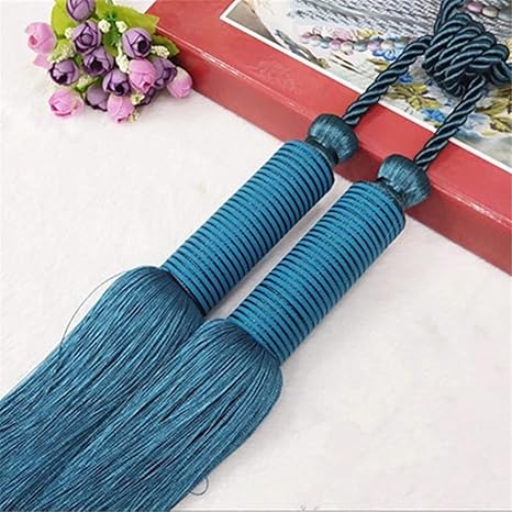 Amazon カーテン タッセル 手作りのカーテンのタイックタッセルフリンジぶら下げベルトバックルタイックカーテンアクセサリー装飾的なストラップロープのタイック ホテルでの使用に適しています 色 青 Size cm カーテン オンライン通販