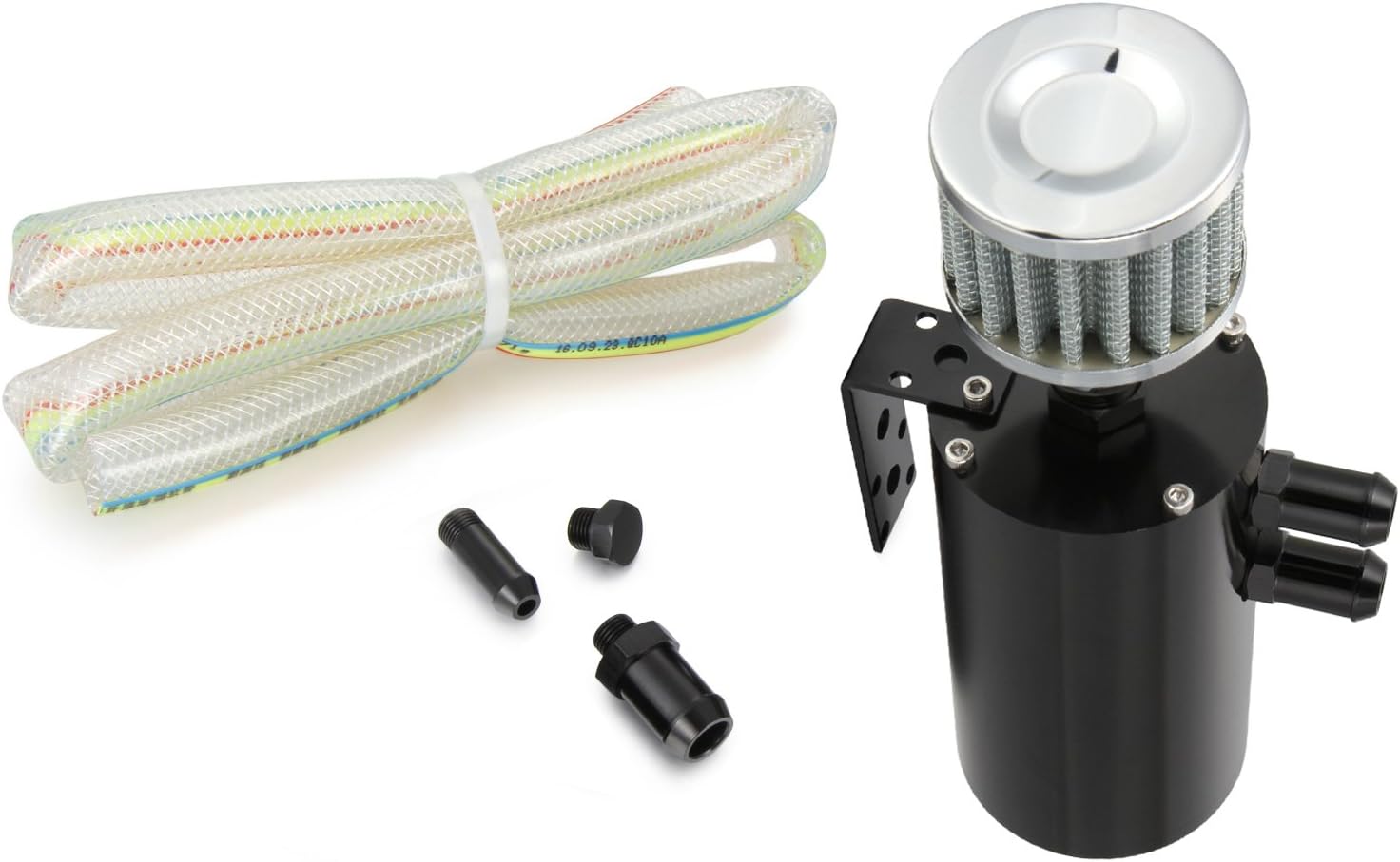 Dromedary Aluminum Oil Catch Can Reservoir Tank With Breather Filter Baffled Black