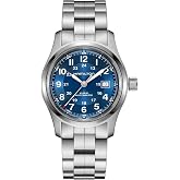 Hamilton Khaki Field Automatic Mens Watch, 42mm Stainless Steel | Swiss Made, Blue Dial Analog Watch, Water Resistance 100m, Sapphire Crystal, 3-Hand Movement, Stainless Steel Strap