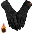 REACH STAR Winter Gloves for Women Touch Screen Elastic Thermal Knit Lining Warm Gloves for Cold Weather