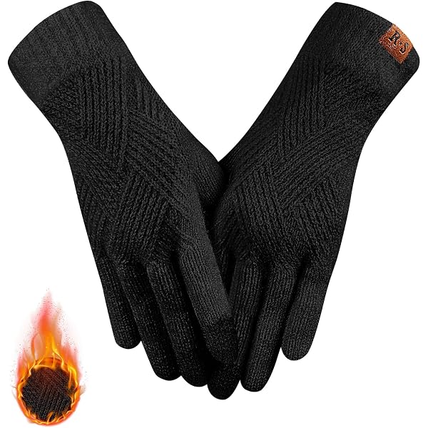 KXF Super Warme Touchscreen Handschuhe Für Damen | Gestrickte Winterhandschuhe Mit Velvet-Futter & Plush-Manschette