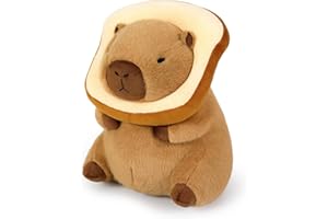 Ditucu Cute Capybara Plush Pillow with Wearable Toast Headgear Stuffed Animal Bread Capibara Plushies Toys Gifts for Kids Brown 11 inch