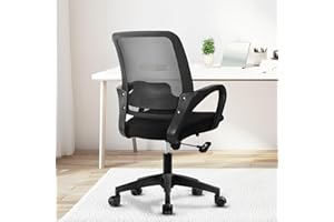 NEO CHAIR Office Chair Ergonomic Desk Chair Mesh Computer Chair Lumbar Support Modern Executive Adjustable Rolling Swivel Chair Comfortable Mid Black Task Home Office Chair (Black)