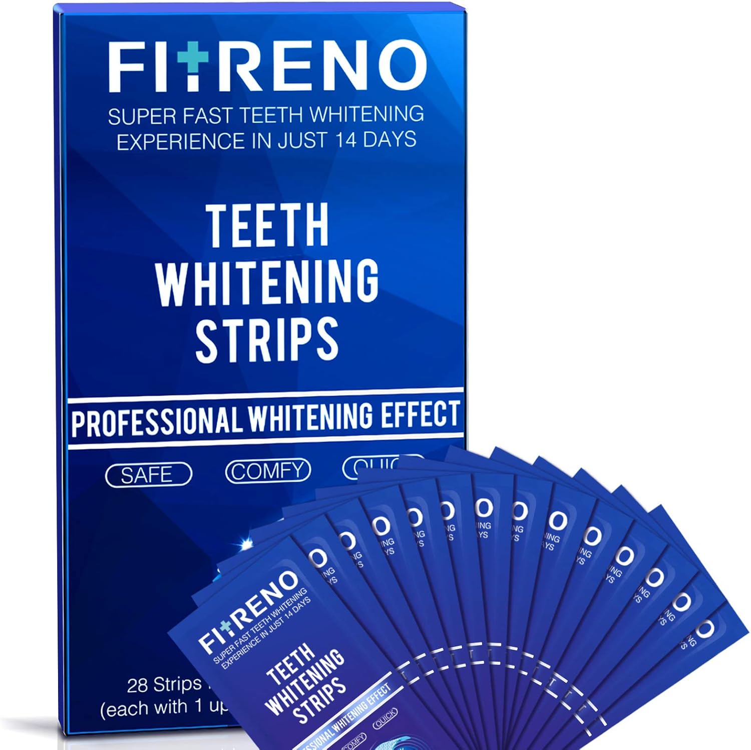 Fitreno Teeth Whitening Strips, 14-Day Teeth Whitening Kit, Reduced Sensitivity Dental Teeth Strips with Mint Flavor, Efficiently Removes Coffee, Smoke, Wine and Soda Stains: Health & Personal Care